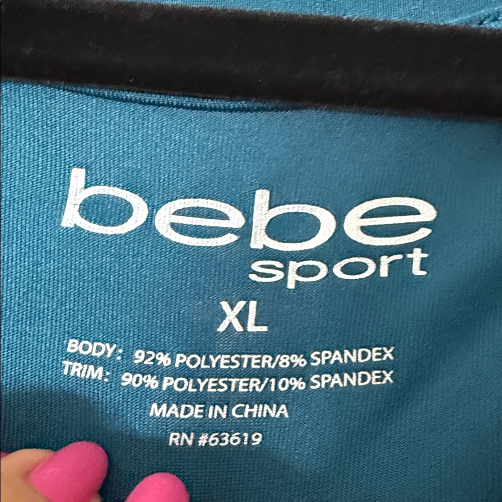 Bebe Sport blue cropped tee short sleeve size XL - Picture 4 of 5